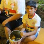 O pequeno Mateus, de 8 anos, também participa da campanha
