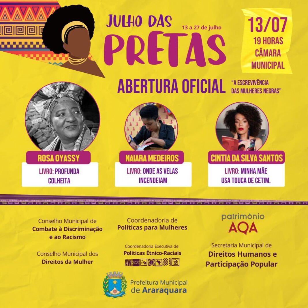 Programação Julho das Pretas tem início nesta quinta (13, feminino